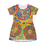 Multidimensional All Over Print T-Shirt Dress