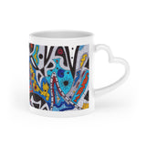 Cascading Grace Heart-Shaped Mug
