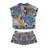 Cascading Grace Women's Short Pajama Set (AOP)