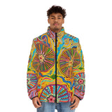 Multidimensional Men's Puffer Jacket (AOP)