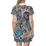 Cascading Grace All Over Print T-Shirt Dress