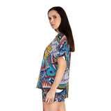 Cascading Grace Women's Short Pajama Set (AOP)