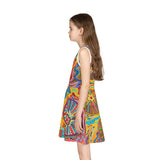 Multidimensional Girls' Sleeveless Sundress (AOP)