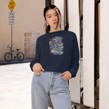 Cascading Grace Women's Cropped Fleece Pullover
