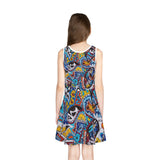 Cascading Grace Girls' Sleeveless Sundress (AOP)