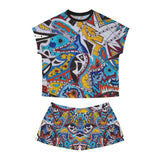 Cascading Grace Women's Short Pajama Set (AOP)