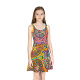 Multidimensional Girls' Sleeveless Sundress (AOP)