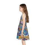 Cascading Grace Girls' Sleeveless Sundress (AOP)
