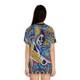 Cascading Grace Women's Short Pajama Set (AOP)