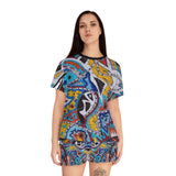 Cascading Grace Women's Short Pajama Set (AOP)
