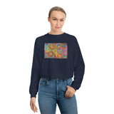 Multidimensional Women's Cropped Fleece Pullover