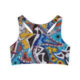 Cascading Grace Seamless Sports Bra (AOP)