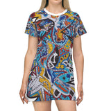 Cascading Grace All Over Print T-Shirt Dress