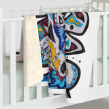 Cascading Grace Sherpa Fleece Blanket