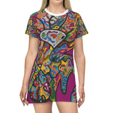 Rainbow Soul All Over Print T-Shirt Dress