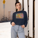 Multidimensional Women's Cropped Fleece Pullover