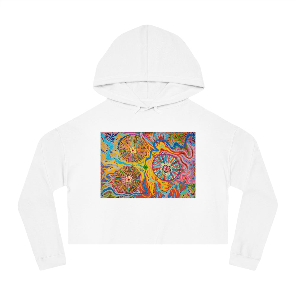 Multidimensional Women’s Cropped Hooded Sweatshirt