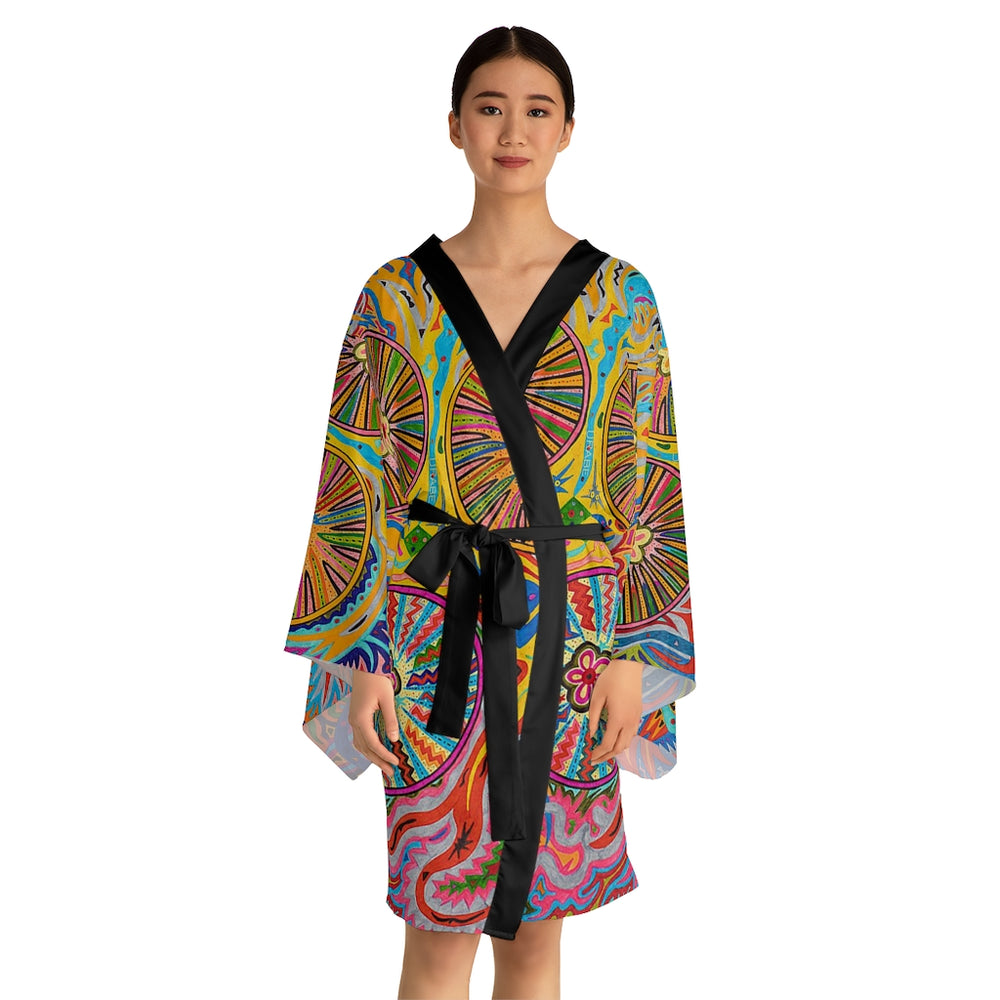 Multidimensional Long Sleeve Kimono Robe