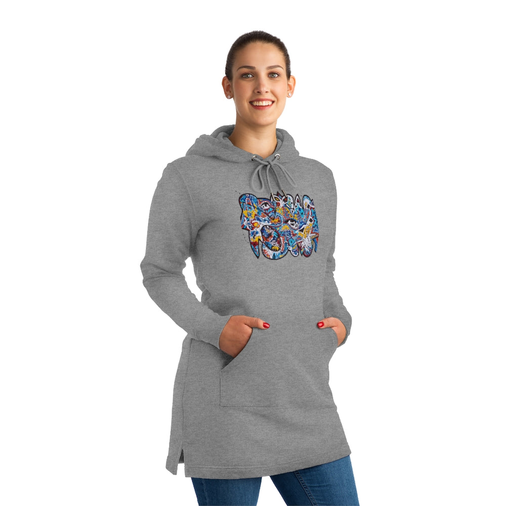 Cascading Grace 100% Organic Streeter Hoodie Dress URABE | Family of Divine Origin Cascading Grace 100% Organic Streeter Hoodie Dress URABE | Family of Divine Origin