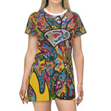 Rainbow Soul All Over Print T-Shirt Dress