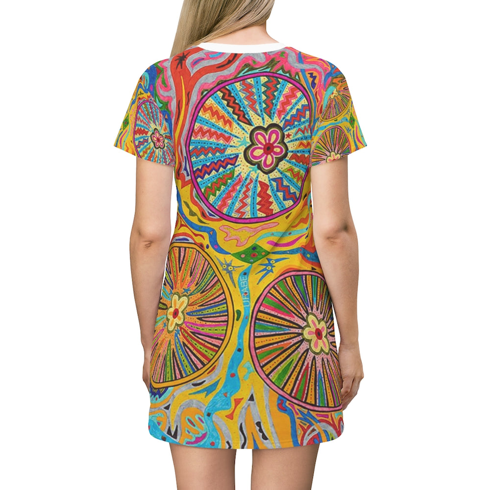 Multidimensional All Over Print T-Shirt Dress