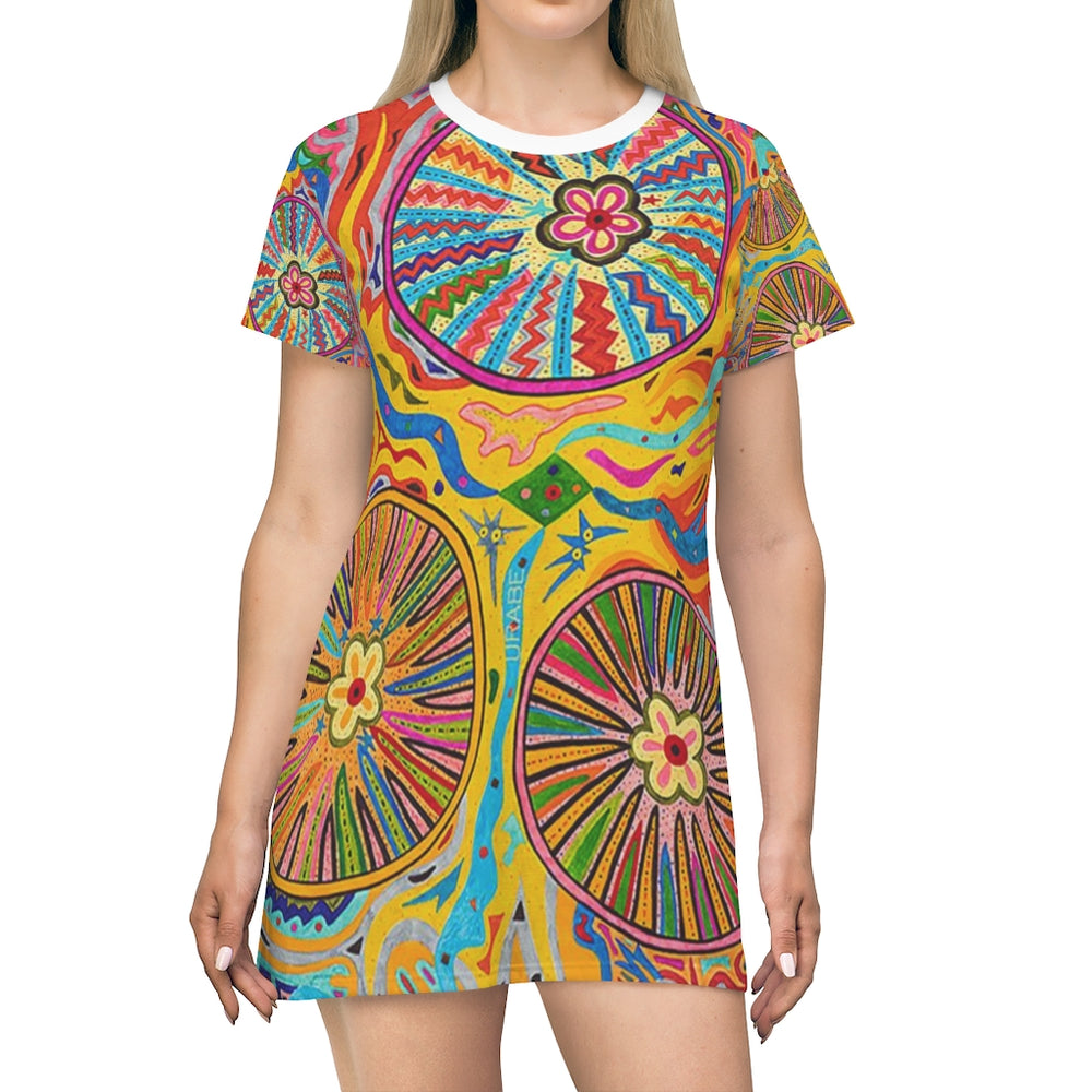 Multidimensional All Over Print T-Shirt Dress